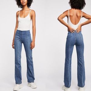 Free People Slim Pull On Flare Jeans